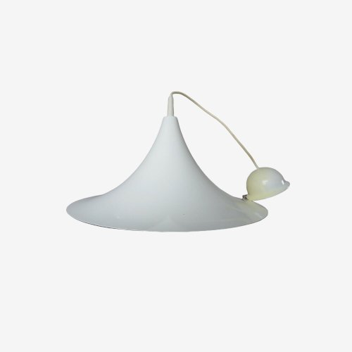 GRANDE SUSPENSION TROMPETTE BLANCHE  AMILUX  ANNEES 70 VINTAGE