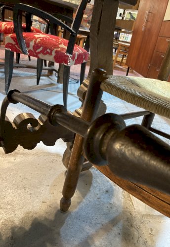 Grande Table de monastère avec entretoise en fer forgé  207 x 82