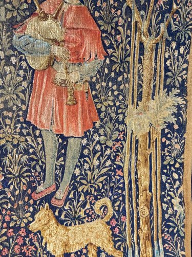 Grande tapisserie 190x110 style XVe La Danse par Artis Flora Musée du Louvres