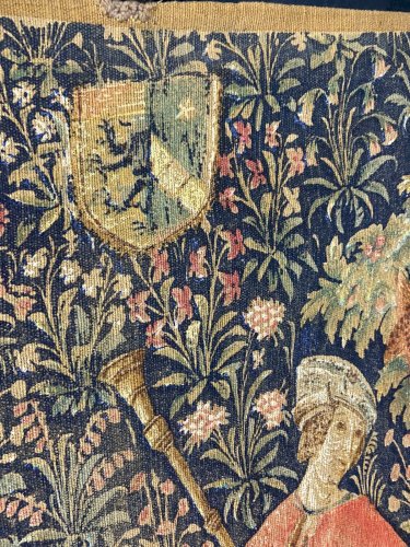 Grande tapisserie 190x110 style XVe La Danse par Artis Flora Musée du Louvres