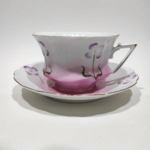 Grande tasse à thé ou chocolat ancienne, en porcelaine, Art-nouveau