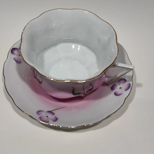 Grande tasse à thé ou chocolat ancienne, en porcelaine, Art-nouveau