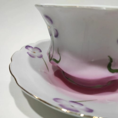 Grande tasse à thé ou chocolat ancienne, en porcelaine, Art-nouveau