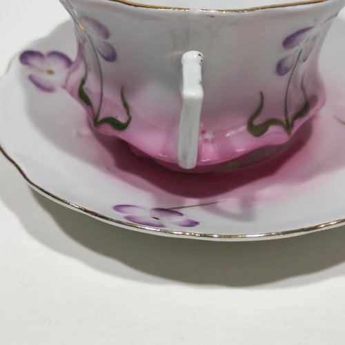 Grande tasse à thé ou chocolat ancienne, en porcelaine, Art-nouveau