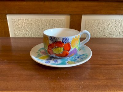 Grande tasse en grès émaillé vintage