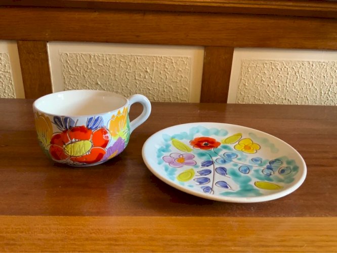 Grande tasse en grès émaillé vintage