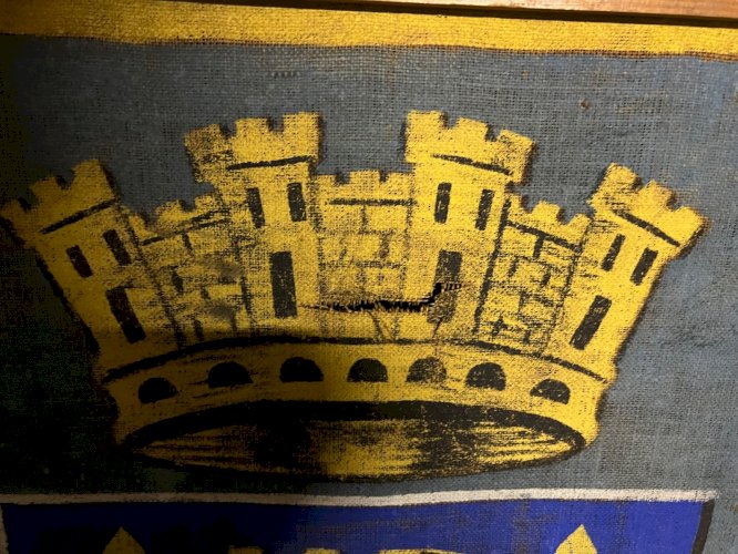 Grande Tenture Héraldique Fleur de Lys 108cm – Décor Château Médiéval Blason Roy