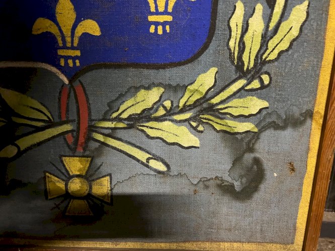 Grande Tenture Héraldique Fleur de Lys 108cm – Décor Château Médiéval Blason Roy