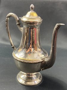 Large silver-plated teapot coffee pot in Louis XVI style