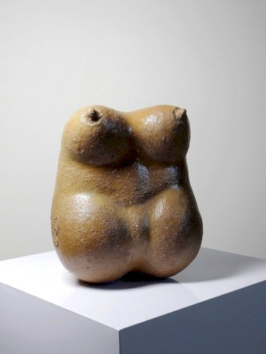 Grande Vénus sculpturale en grès, buste de femme, vintage signé, vintage 90