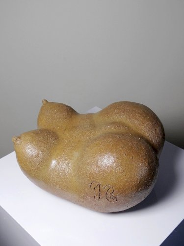 Grande Vénus sculpturale en grès, buste de femme, vintage signé, vintage 90