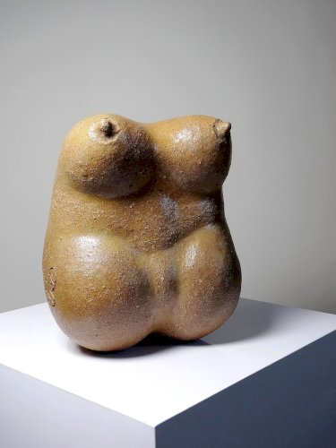 Grande Vénus sculpturale en grès, buste de femme, vintage signé, vintage 90
