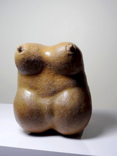 Grande Vénus sculpturale en grès, buste de femme, vintage signé, vintage 90