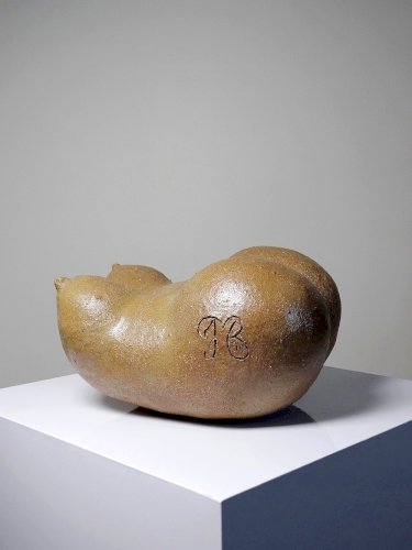 Grande Vénus sculpturale en grès, buste de femme, vintage signé, vintage 90