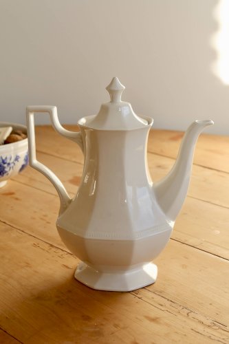 Grande verseuse vintage Johnson Brothers motif Perle porcelaine blanche