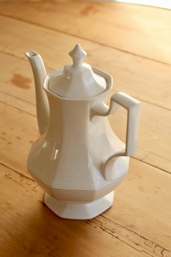 Grande verseuse vintage Johnson Brothers motif Perle porcelaine blanche