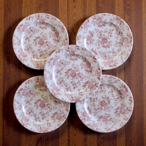 Grandes assiettes EIT England décor petites roses