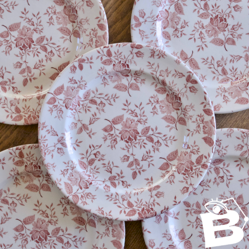 Grandes assiettes EIT England décor petites roses