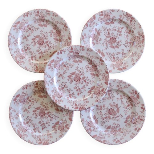 Grandes assiettes EIT England décor petites roses