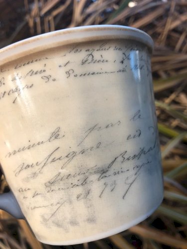 Grandes tasses motifs fleurs style Shabby