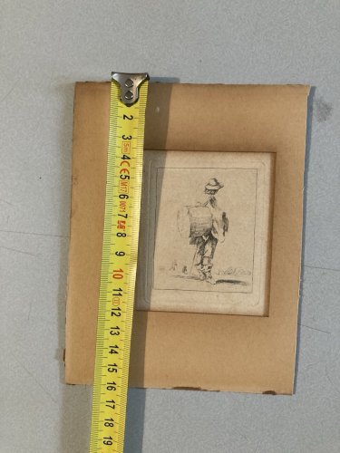 Gravure 1650 Etching  XVIIe Stefano Della Bella Tambour Original Art Ancien Old