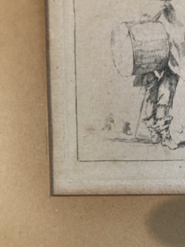 Gravure 1650 Etching  XVIIe Stefano Della Bella Tambour Original Art Ancien Old