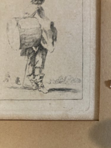 Gravure 1650 Etching  XVIIe Stefano Della Bella Tambour Original Art Ancien Old