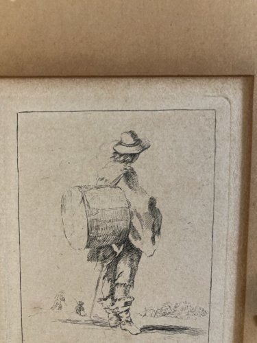 Gravure 1650 Etching  XVIIe Stefano Della Bella Tambour Original Art Ancien Old