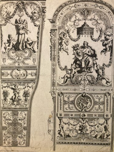 Gravure 1680 XVIIe Jean Berain Grotesque Mascaron Etching Ancien Art Louis XIVe