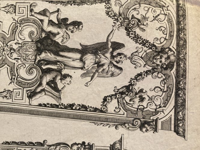Gravure 1680 XVIIe Jean Berain Grotesque Mascaron Etching Ancien Art Louis XIVe