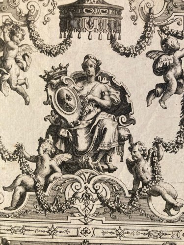 Gravure 1680 XVIIe Jean Berain Grotesque Mascaron Etching Ancien Art Louis XIVe