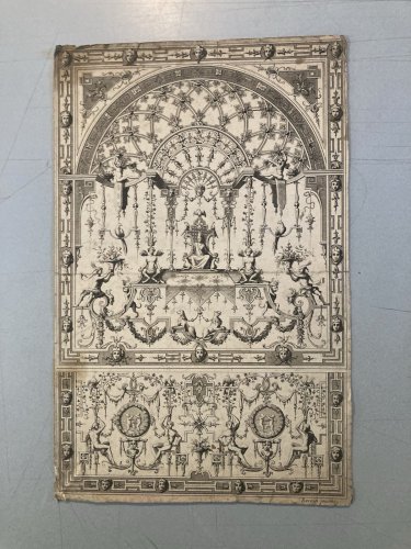 Gravure 1680 XVIIe Jean Berain Grotesque Mascaron Etching Ancien Old Louis XIVe