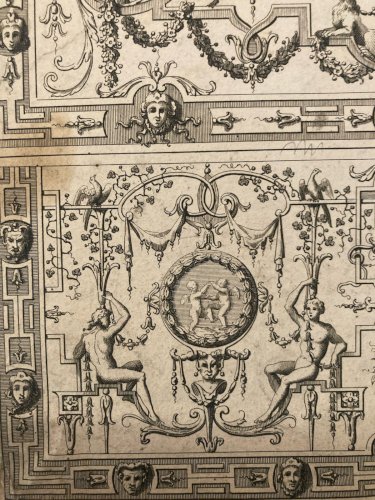 Gravure 1680 XVIIe Jean Berain Grotesque Mascaron Etching Ancien Old Louis XIVe