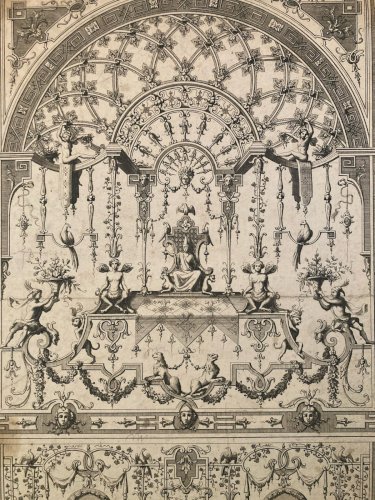 Gravure 1680 XVIIe Jean Berain Grotesque Mascaron Etching Ancien Old Louis XIVe