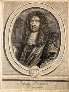 Gravure 1692 Portrait  XVIIe Antoine Rossignol des Roches 1600-1682 cryptologue