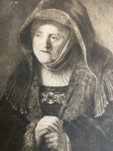 Gravure 1890 RembrandtEnfant Art Ancien Portrait Mère A Identifier