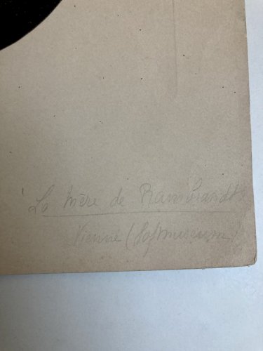 Gravure 1890 RembrandtEnfant Art Ancien Portrait Mère A Identifier