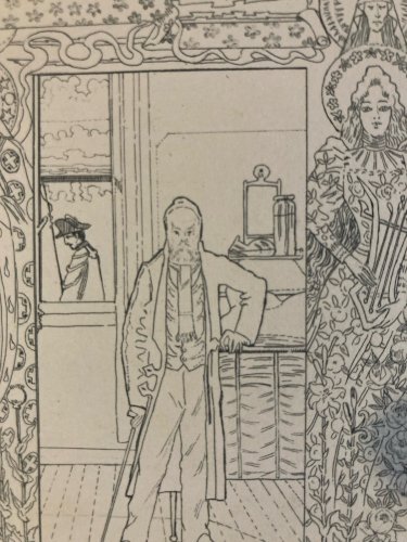 Gravure 1900 Alexandre GRAVEROL (1865-1949) Paul Verlaine hôpital Broussais Art