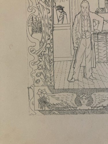 Gravure 1900 Alexandre GRAVEROL (1865-1949) Paul Verlaine hôpital Broussais Art