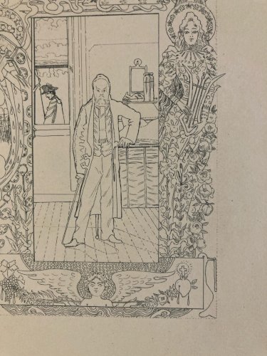 Gravure 1900 Alexandre GRAVEROL (1865-1949) Paul Verlaine hôpital Broussais Art