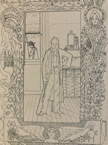 Gravure 1900 Alexandre GRAVEROL (1865-1949) Paul Verlaine hôpital Broussais Art