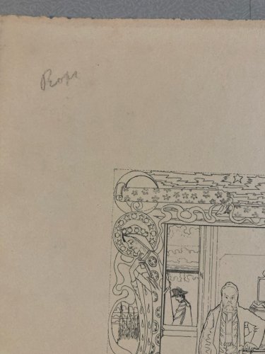 Gravure 1900 Alexandre GRAVEROL (1865-1949) Paul Verlaine hôpital Broussais Art