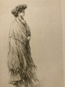 Gravure 1906 François Courboin Italie Ancien Femme Venise Estampe Pointe Sèche
