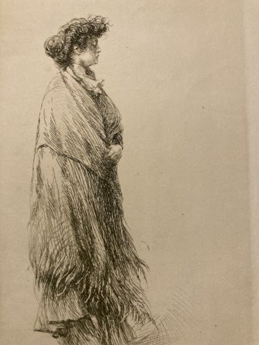 Gravure 1906 François Courboin Italie Ancien Femme Venise Estampe Pointe Sèche