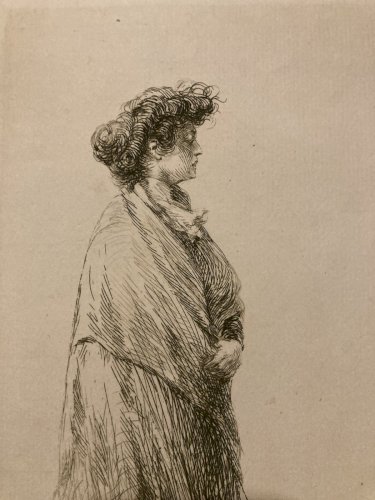 Gravure 1906 François Courboin Italie Ancien Femme Venise Estampe Pointe Sèche