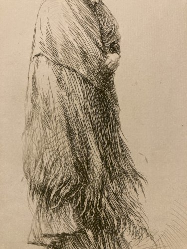 Gravure 1906 François Courboin Italie Ancien Femme Venise Estampe Pointe Sèche