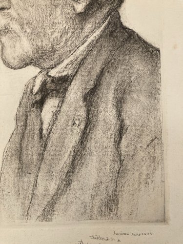 Gravure 1918 Etching Ancien Pierre Sevaistre Portrait Old Art Estampe Buste XXe