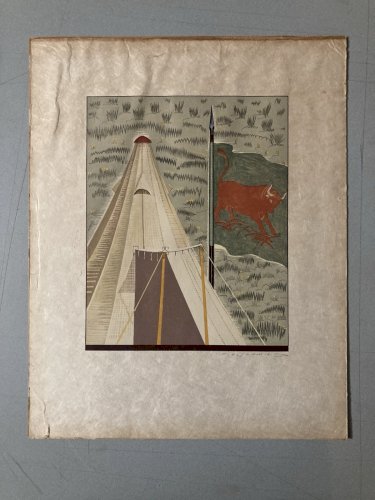 Gravure 1920 Couleur Francois Louis Schmied Signée Moderne Expressionnisme