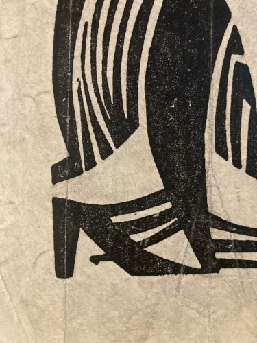 Gravure 1935 Sur Bois Noir Gravé Otto FREUNDLICH Abstrait Abstraction Art