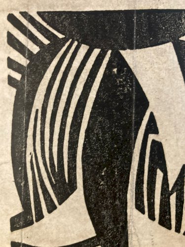 Gravure 1935 Sur Bois Noir Gravé Otto FREUNDLICH Abstrait Abstraction Art